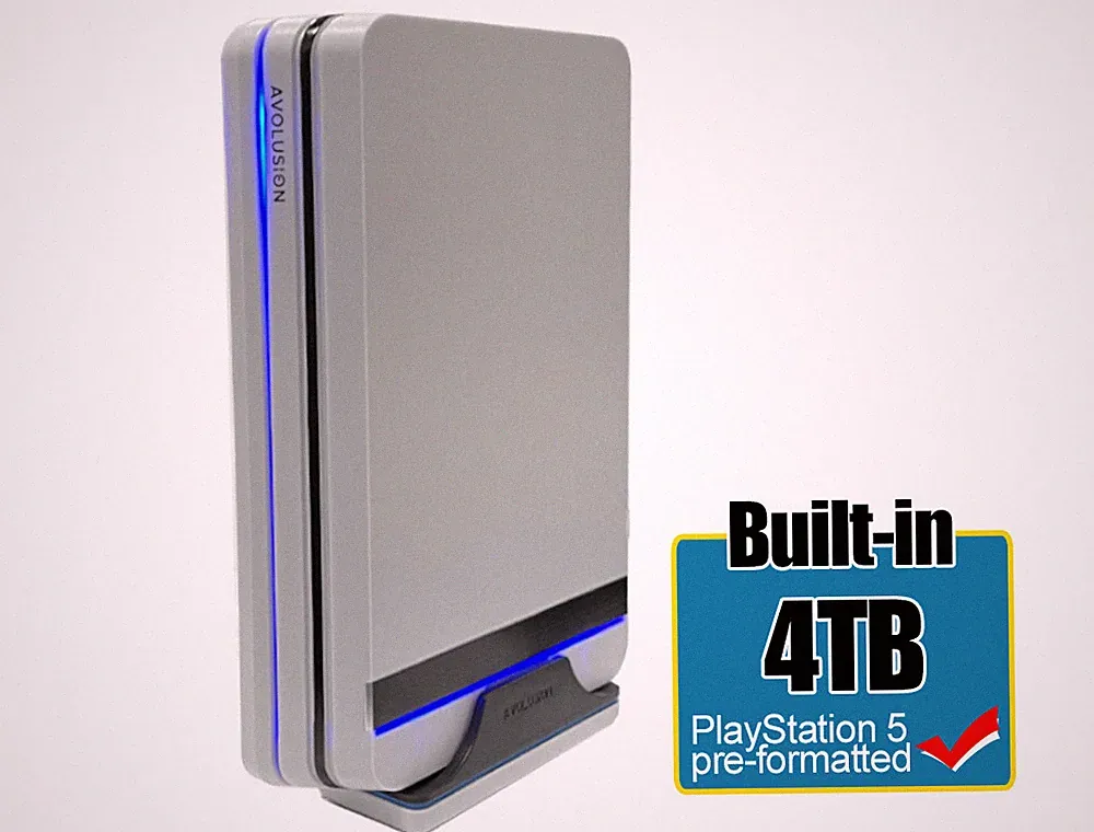 Avolusion HDDGEAR PRO X 4TB External Gaming Hard Drive for PS5 HDD Upgrade White