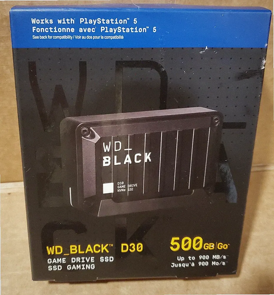 WD BLACK D30 500GB USB-C External Game Drive SSD (WDBATL5000ABK-WESN)